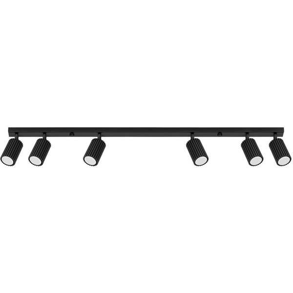 Deckenstrahler Karbon, schwarz, Länge 117 cm, Alu, 6-flg.