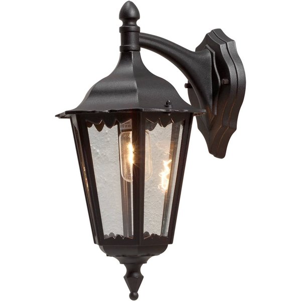 Außenwandleuchte Firenze, schwarz, Fassung unten, 48 cm