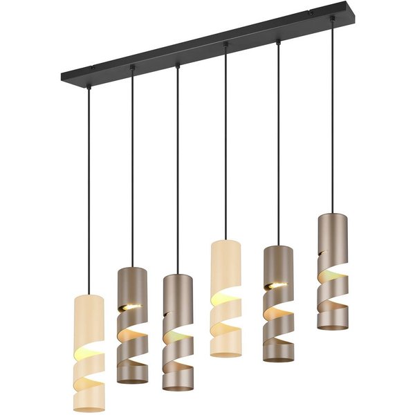 Hängelampe Stream multicolor Länge 100 cm 6-flg. Metall GU10