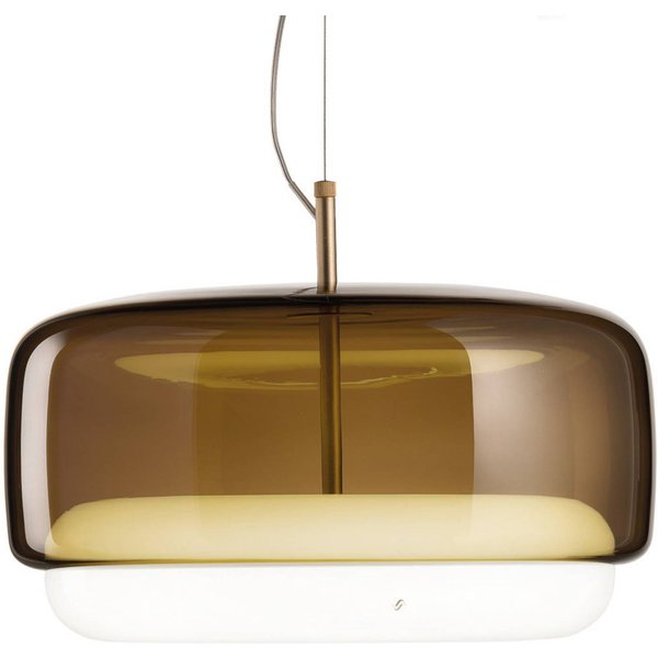 LED-Hängelampe Jube SP G, braun/weiß, 3.000K, DIM2