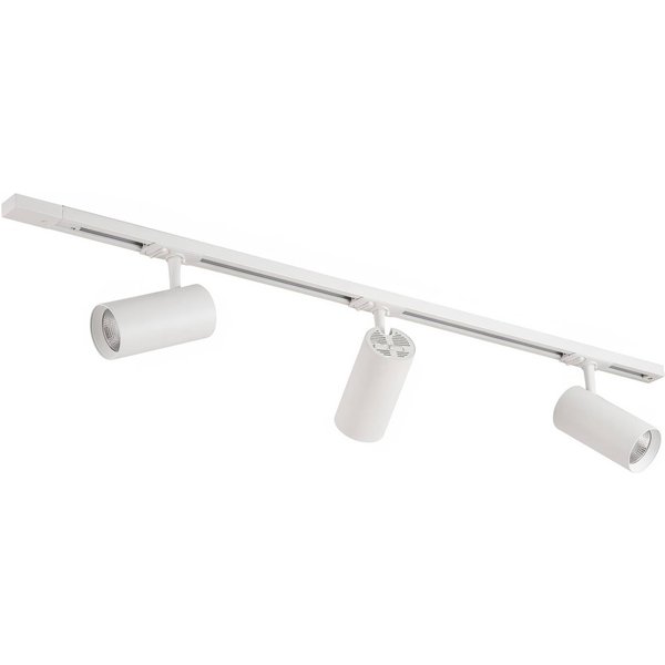 Lindby Schienensystem Linaro, Ø 7 cm, 3-flg., LED, weiß, CCT
