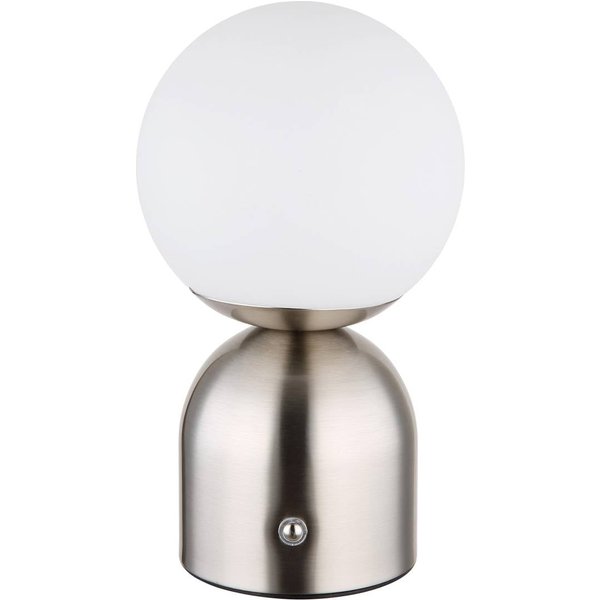 LED-Akku-Tischlampe Julsy, nickelfarben, Höhe 21 cm, CCT
