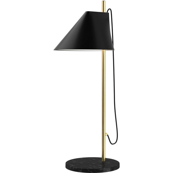 Louis Poulsen Marmor-Tischlampe Yuh Brass, schwarz