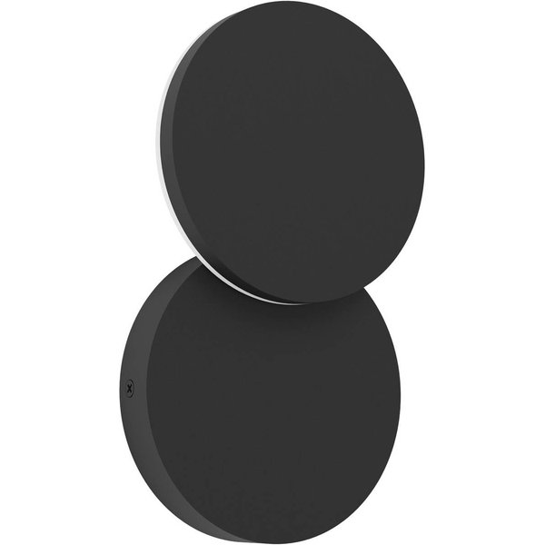 LED-Außenwandlampe Pedersano, schwarz, Ø 14 cm, Metall