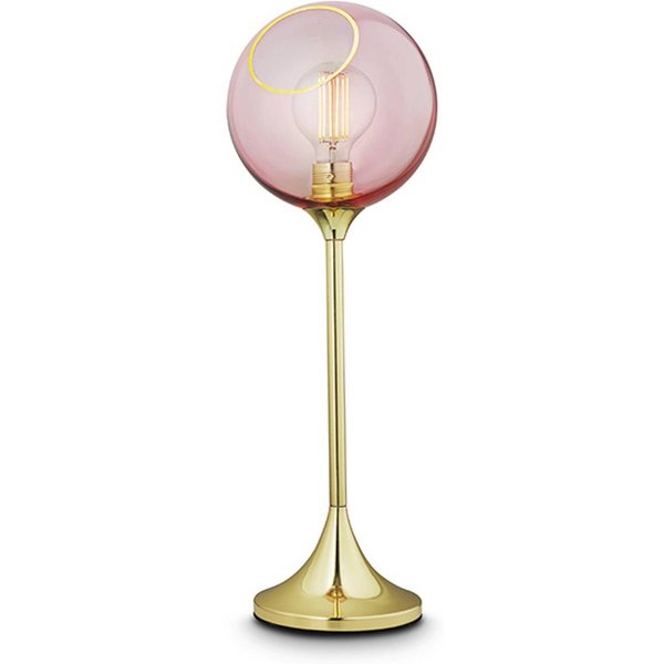 Tischleuchte Ballroom, rosa, Glas, mundgeblasen, dimmbar
