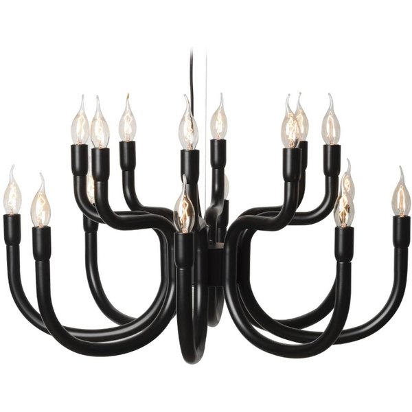 Karman Kronleuchter Snoob, schwarz Ø 73 cm Aluminium 20-flg.