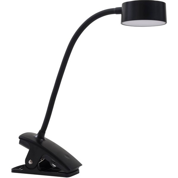 Lindby LED-Akku-Klemmleuchte Maori, schwarz, Metall, CCT