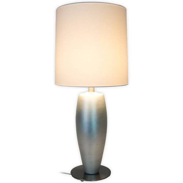 Tischlampe OMEGA SOTTILE, silber/weiß Höhe 80 cm Keramik E27