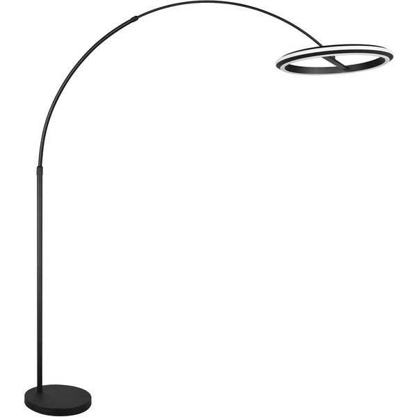 LED-Bogen-Stehlampe Amador, schwarz, Höhe 205 cm Metall