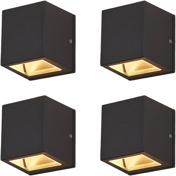 Lucande Außenwandleuchte Maurice, anthrazit, IP54, 4er-Set