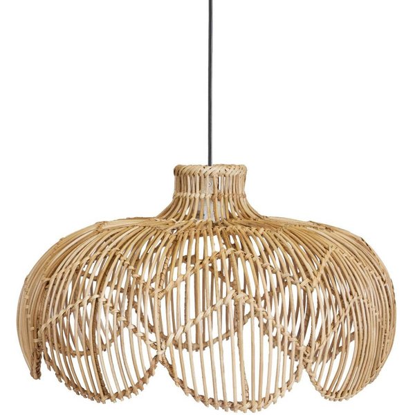 Außenhängeleuchte Belle, Rattan natur, Ø 43 cm, Stecker IP44