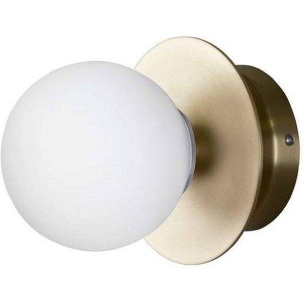Globen Lighting Wandlampe ART DECO, messing/weiß Ø 16cm IP44