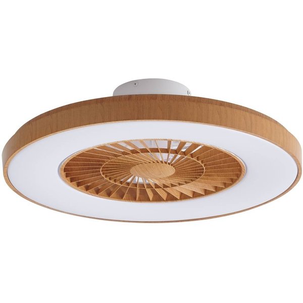 Lindby LED-Deckenventilator Teleo, Ø58 cm, holz, DC, Tuya