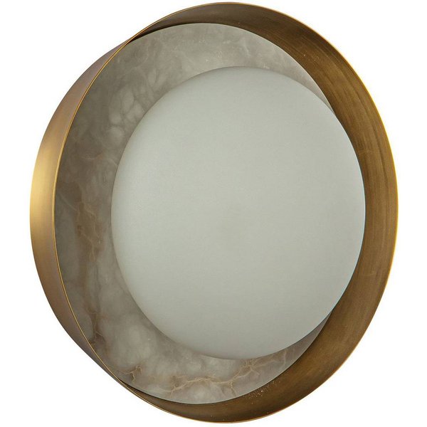 LED-Wandlampe ALONSO, messing, Ø 22 cm Metall/Glas/Alabaster