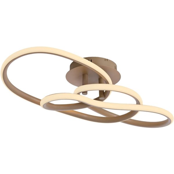 LED-Deckenlampe TWIST, beige, Länge 90 cm, Metall, switchdim