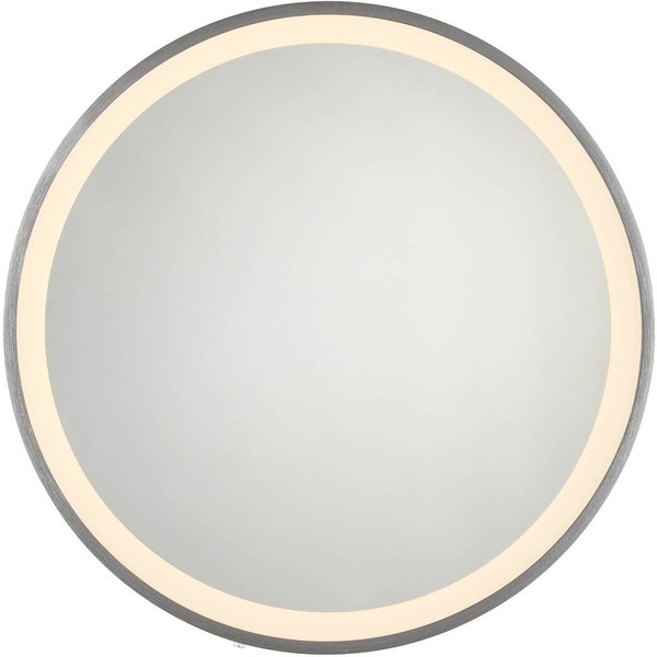 LED-Wandspiegel VIDRO, grau, Ø 46 cm, Powerbank, Schalter