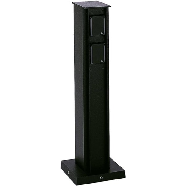 4-fach Steckdosensäule, schwarz