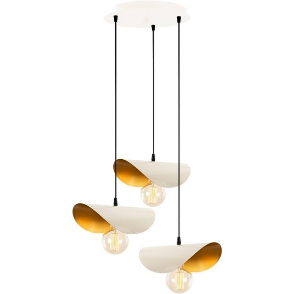 Hängelampe Sivani MR-964 3-flg. Rondell weiß/gold