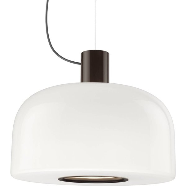 FLOS Hängeleuchte Bellhop Glass S2, schokobraun, Ø 45 cm