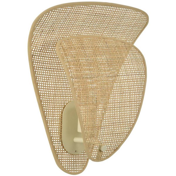 MARKET SET Wandlampe Coquillage, naturfarben, 33 cm, Rattan