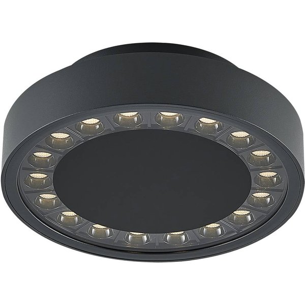 Molto Luce LED-Außen-Deckenlampe Nona, Ø 18,2 cm, anthrazit
