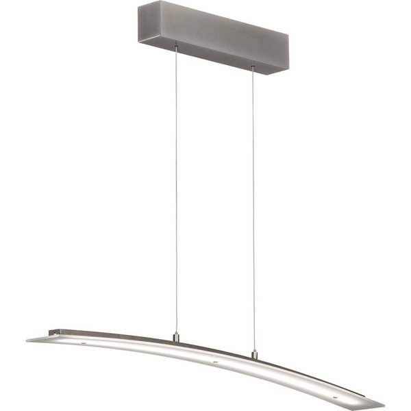 LED-Hängelampe Mavero, nickel, Länge 90 cm, CCT, Touchdimmer