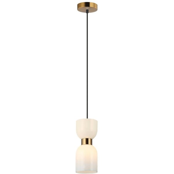 Hängeleuchte Memory, Glas, bronze/weiß