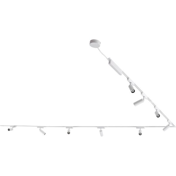 Schienensystem 48V Lumaro,Spots,9-flg.weiß,Ø4cm,25cm,dimmbar