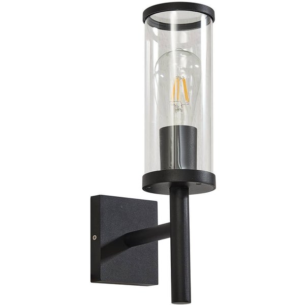 Lucande Außenwandleuchte Zanta, Höhe 39 cm, IP54, schwarz