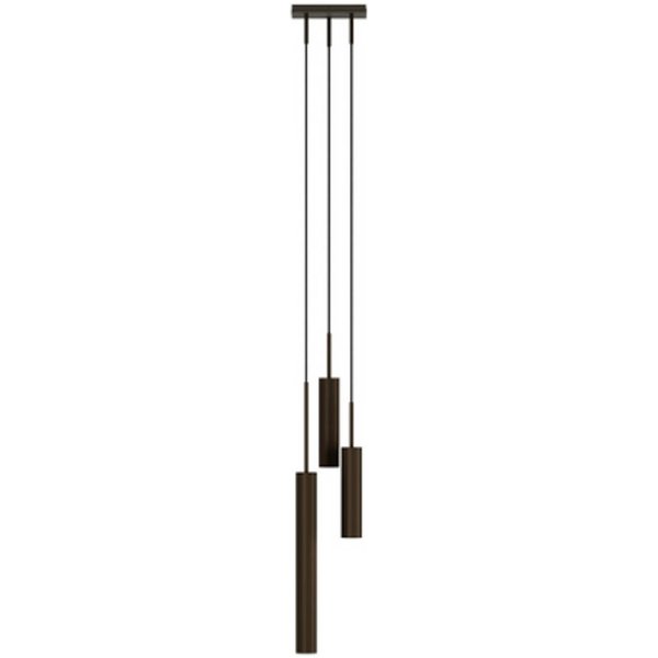 Audo Hängeleuchte Tubulaire, bronzefarben, Aluminium, 3-flg.