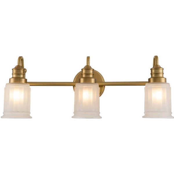 Wandleuchte Swell, messingfarben, 3-flammig, Glas, IP44, G9