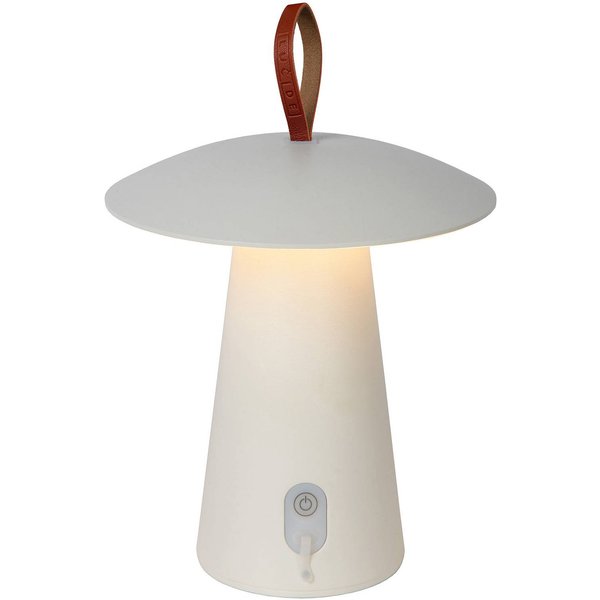 LED-Akkutischlampe La Donna, weiß, Aluminium, dimmbar