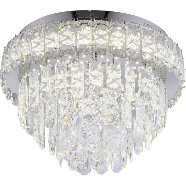 LED-Deckenleuchte Kulunka, chrom/klar, Eisen/Glas, 4.000 K