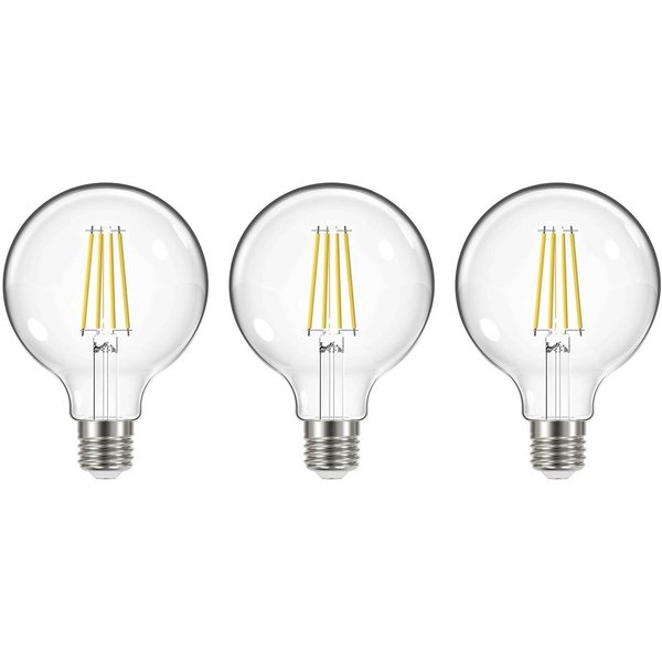 LED-Leuchtmittel Filament, E27, G95, 3,8W, 2700K, 806lm, 3er