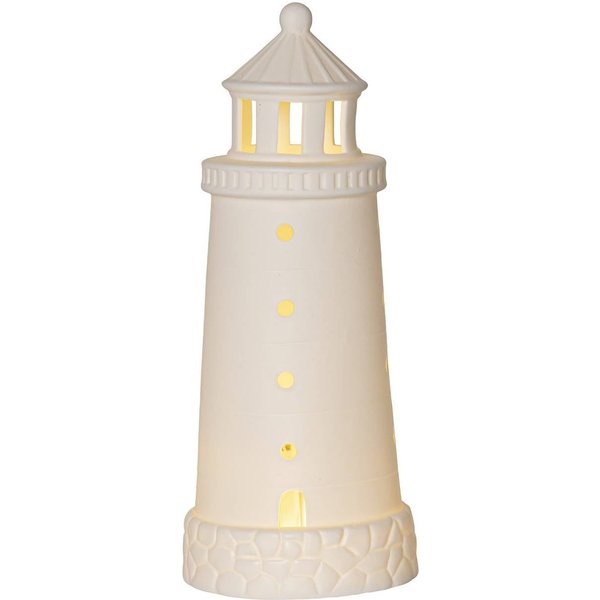 LED-Dekoleuchte Seaside, weiß, Porzellan, Höhe 25 cm
