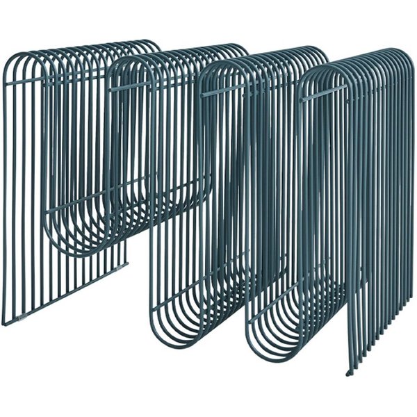 AYTM Magazinhalter Curva, staubblau, Metall, 41 cm lang