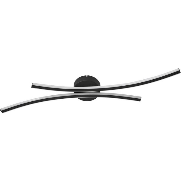 Lindby LED-Deckenleuchte Ravion, 90 cm, schwarz, 3.000 K
