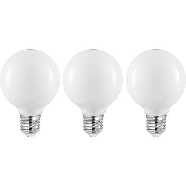 LED-Lampe E27 8W G80 2.700K dimmbar, opal, 3er-Set
