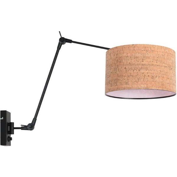 Wandlampe Prestige Chic schwarz/braun, Ausladung 90 cm, Kork