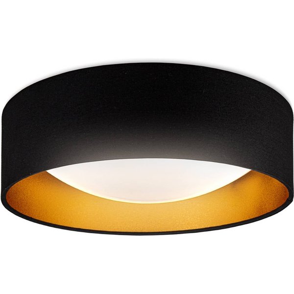 LED-Deckenleuchte Kari, schwarz/gold, Textil, 4.000 K