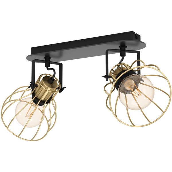 EGLO Sambatello Deckenlampe 2-flammig schwarz/gold