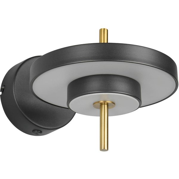 LED-Wandlampe Keaton, schwarz/goldfarben Ø 20 cm Metall, CCT