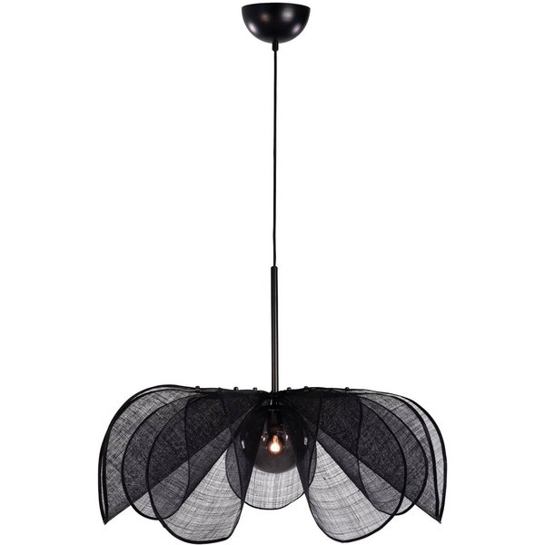 Hängeleuchte Styrka, Ø 75cm, schwarz/rauchgrau, Bananenfaser