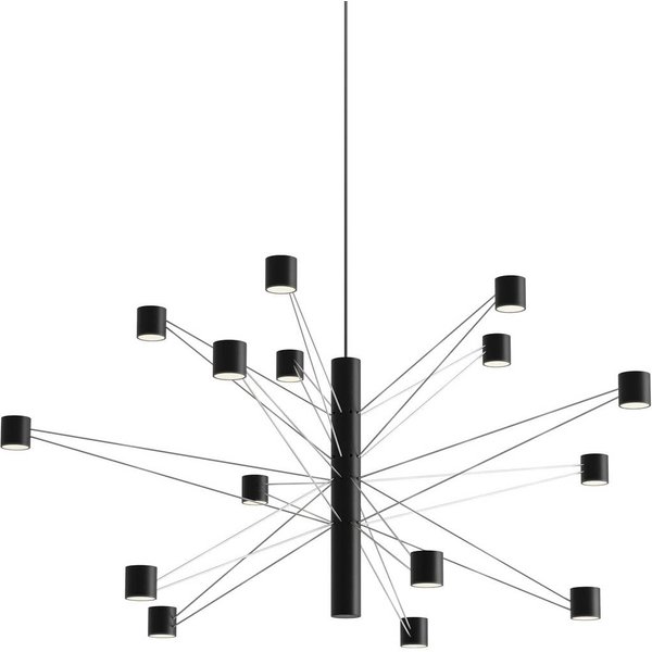 kdln LED-Hängelampe POLAR 15.2, Ø 93 cm, schwarz 15-flg. dim