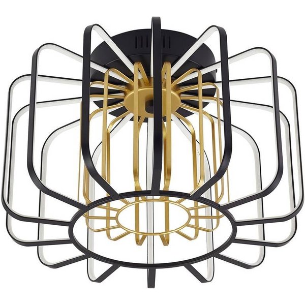 Lucande LED-Deckenleuchte Birger, Ø 39,5cm, schwarz/gold