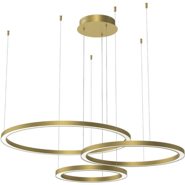 LED-Hängelampe Galaxia, Kunststoff, gold, dreiflammig, 85 W