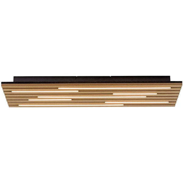 LED-Deckenleuchte Akustik, 80 x 30 cm, Holz natur, Metall