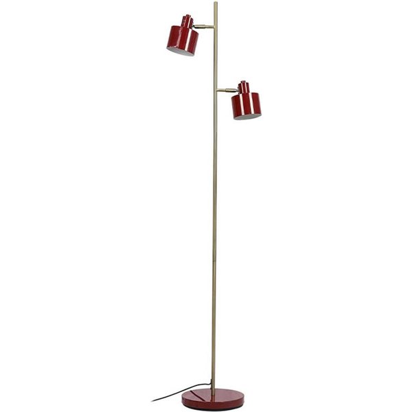Dyberg Larsen Stehlampe Ocean, dunkelrot, 160 cm, 2-flg.
