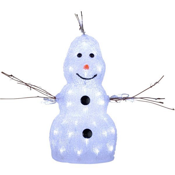 Kleine LED-Figur Crystal Snowman f. außen
