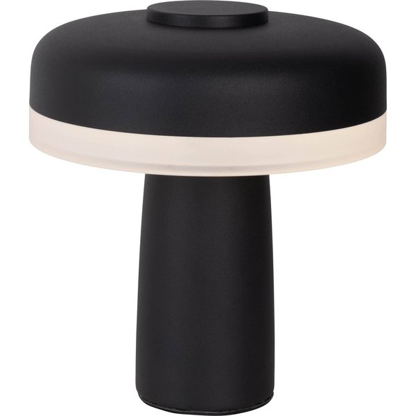 LED-Akku-Tischlampe Pilu schwarz Höhe 16,5cm Metall Touchdim